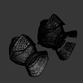 Classic Metal Hats With Perforated Patterns And Medieval Armor Style Displayed In Pair