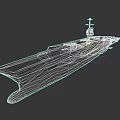 Modern Military Aircraft Carrier With Extended Flight Deck And Island Structure