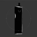 Black Cylindrical Storage Bag With Handle Buckle White Circular Label And Red Logo