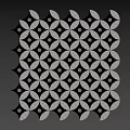 Marble Floor Tile Design With Black And Grey Geometric Pattern Featuring Oval And Circular Shapes 3d model