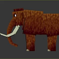 Pixel Art Mammoth Figure With Red Body White Tusks And White Feet
