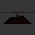 Red Dragon Game Movie Character With Large Wings Standing On Rocky Surface