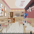 Bright Red Themed Casual Restaurant With Cozy Wooden Dining Seats Creates Comfortable Pleasant Warm Ambiance