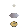 Modern Floor Lamp With Metal Stand Round Base And Small Table Top