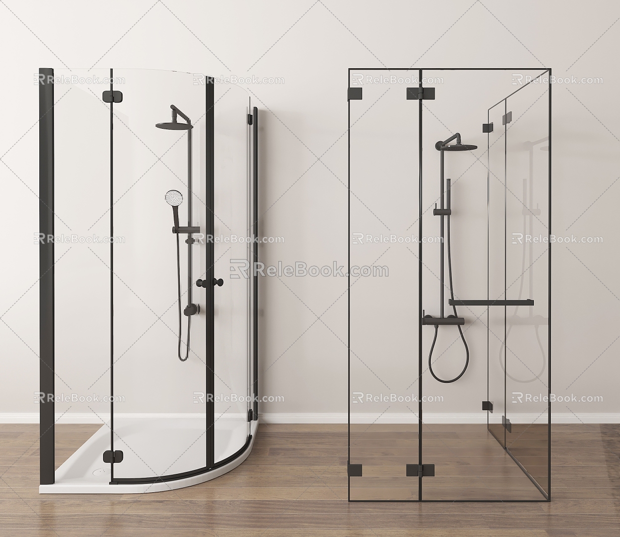 Minimalist Shower Shower Partition Shower Towel Rack Bathroom Hardware 3d model