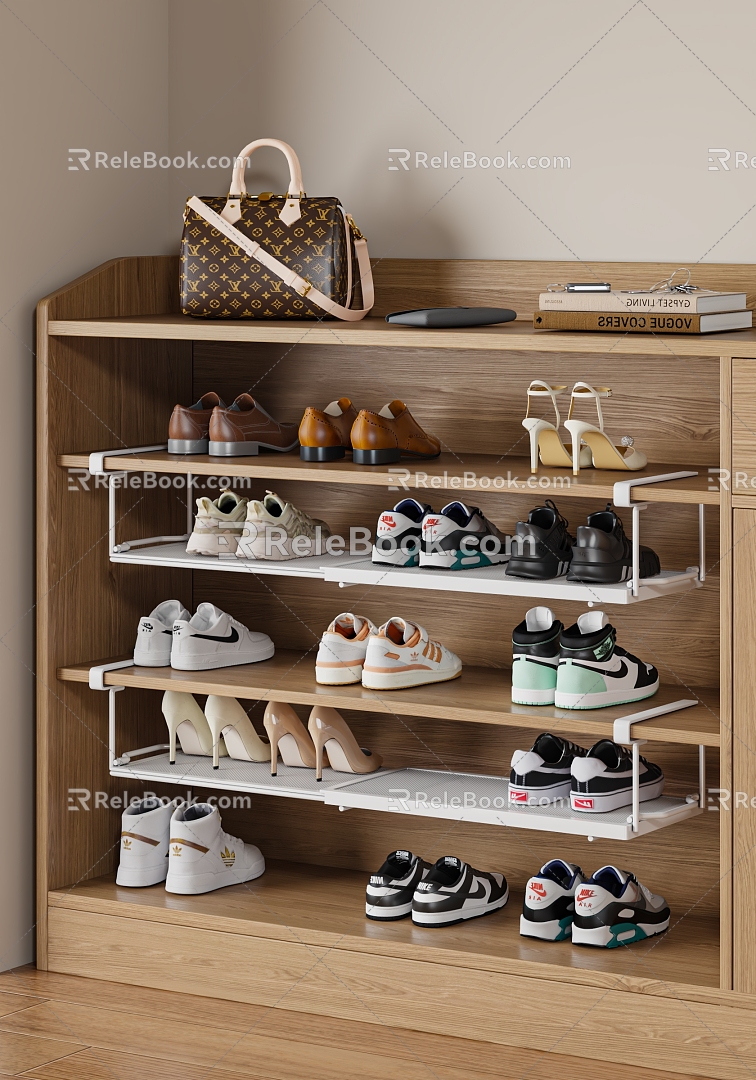 Shoe Cabinet Shoe Rack Shoes sneaker Leather Shoes High Heels 3d model