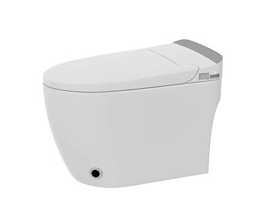 Modern Smart One piece White Toilet With Sleek Design And Integrated Control Panel 3d model