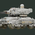 Futuristic Military Tank With Heavy Armor Tracks Cannon Detailed Structure And Metallic Surface