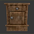 Rustic Solid Wood Nightstand With Single Drawer And Lockable Cabinet Door