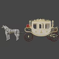 Ornate Horse-Drawn Carriage With White Horses Golden Accents And Red Seats Elegant Vintage Design