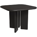 Modern Black Square Dining Table With Simple Wooden Leg Structure Design 3d model