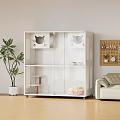 Wooden Cat Furniture with Cat Face Design Shelves and Wheels in Living Room