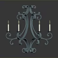 Turquoise Lighting Fixture Set With Ornate Curved Details And Elegant Candelabra Design