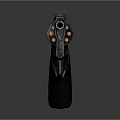 Black Revolver With Detailed Metal Barrel And Handle On Dark Background