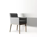 Modern Accent Chair With Wooden Frame Armrest And Comfortable Gray Cushion