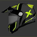 Tactical Weapon Helmet with Modern Black Yellow Design and Protective Visor 3d model
