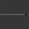 Medieval Long Sword With Shiny Metal Blade And Crossguard Wooden Hilt Design