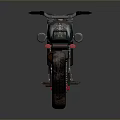 Vintage Dark Green Motorcycle With Large Wheels Red Rims And Black Seat