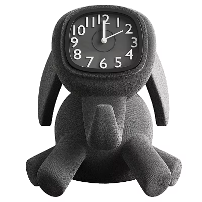 Cute Animal Shaped Black Clock With White Numbers And Pointers Design 3d model