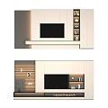 Modern TV Wall Unit With Storage Shelves And Integrated Lighting Design 3d model