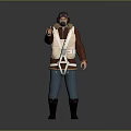 Game Movie Character With Aviator Hat Beard Brown Sleeved Jacket Beige Vest Blue Pants Thumbs Up