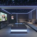 Modern KTV Room With Starry Sky Ceiling Large Screen TV And Comfortable Sofa 3d model