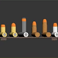 Modern bullet pistol bullet rifle bullet machine gun bullet 3d model