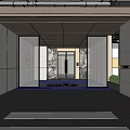 Modern Parking Garage Entrance Design With Glass Doors Bright Lighting And Floor Markings