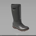 Tall Waterproof Rubber Rain Boots With Non Slip Sole And Side Detail