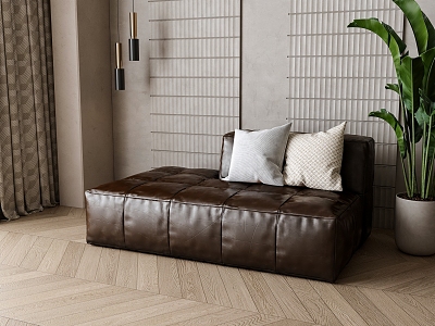 Leather sofa 3d model