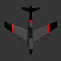 Space Exploration Aircraft 3D Model With Gray Body Black Nose And Red Stripes