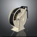 LEADER Industrial Cable Reel With White Frame Black Cable And Rotating Handle Storage