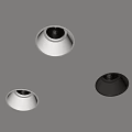 Modern Ceiling Downlights and Spotlights with White and Black Trim Illuminated Design