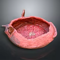 Artistic Sculpture Carving Bowl Shaped Red Texture With Intricate Inner Patterns And Protruding Details