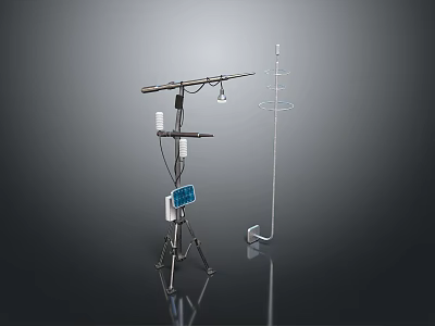 Scientific Measuring Equipment With Tripod Stand Digital Display And Sensor Probe 3d model