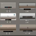 Wall Mounted Cylindrical Electric Water Heaters With Silver White And Gold Finishes