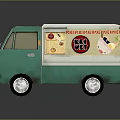 Green Vintage Ice Cream Truck Model With White Roof And Eis Cream Decals