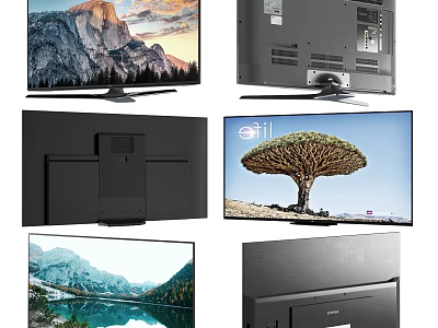 Sleek TV With Multiple Angles Displaying Natural Scenery And Modern Design 3d model