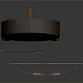 Natural Wooden Circular Slice on Stand with Traditional Bow and Arrow