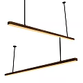 Modern Linear Pendant Lights With Wooden Frame And White Light Sleek Minimalist Design