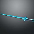 Blue Glowing Crystal Sword With Star Shaped Hilt For Fantasy Weapon 3d model
