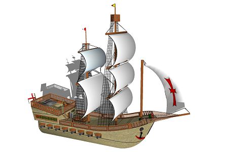 modern sailing ship 3d model