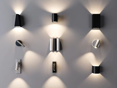 Modern Wall Lamps Featuring Various Contemporary Designs And Indoor Lighting Effects 3d model