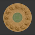 Educational Circular Children's Maze Toy With Green Center Sand Colored Base And Intricate Paths