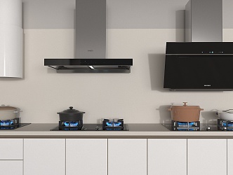 Range Hood Modern Range Hood Gas Stove 3d model