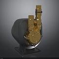 High Quality Industrial Mechanical Pump With Golden Components And Gray Base
