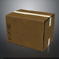 Durable Brown Cardboard Packaging Box With White Tape And Handling Icons