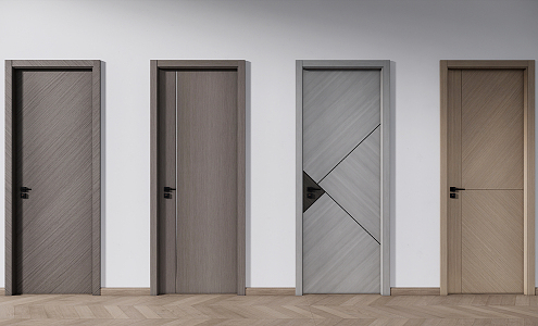 Swing door single door 3d model