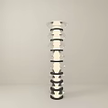Modern Layered Floor Lamp With Black And White Stacked Design For Contemporary Home Decor