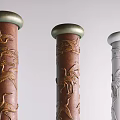 Chinese style column carved column 3d model